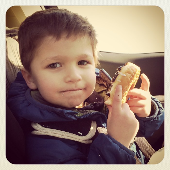 Donuts! This is how I've been bribing Luke to go to school everyday. It's been a big adjustment for everyone, but Luke was not about to go to school everyday...unless there was a donut involved at pickup time. Now he's the first one dressed and ready for school in the morning.