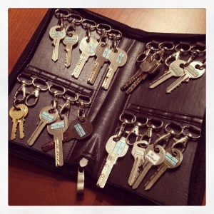 These are the keys given to us for our new home. EVERY door has a different key. There has to be a more efficient way of doing this.