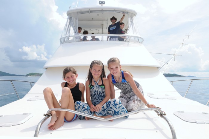 Kate enjoying the ride with Reilly and Keelin.