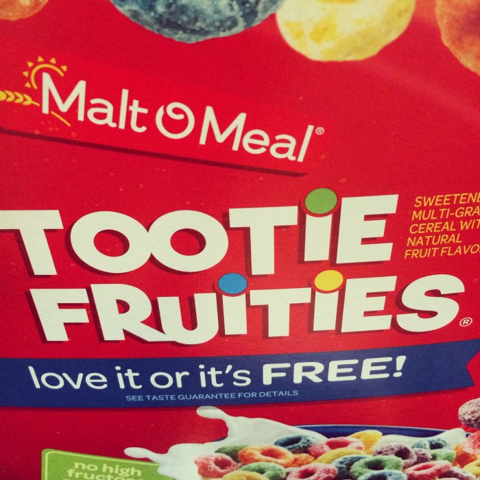 Now that Luke can read, this cereal is extra funny!