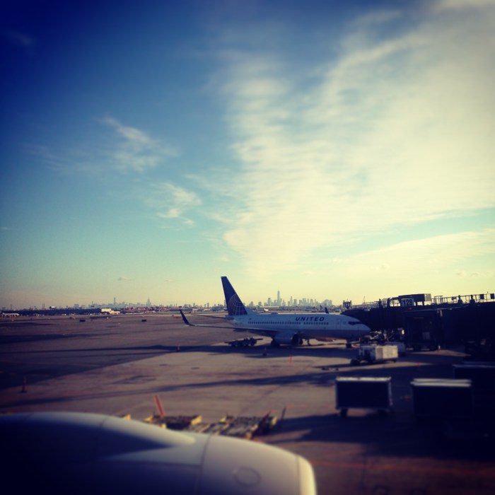 Our last glimpse the USA in 2014, as the sun rises upon New York City.