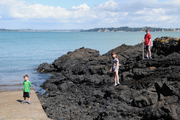 We hiked through fields of lava stone...