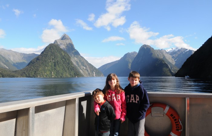 Aboard the Monarch in Milford Sound.