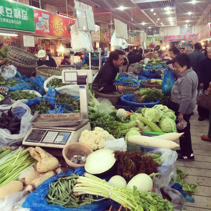 A local wet market where you can purchase all varieties of fruits and vegetables along with fresh fish and poultry.