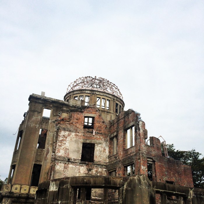 The Hiroshima Peace Memorial (Genbaku Dome). The only structure left standing after 8:16am August 6, 1945.