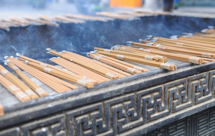 The smell of burning incense.