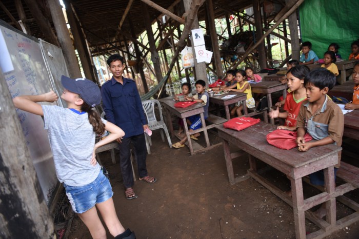 Kate gave a try at teaching English.